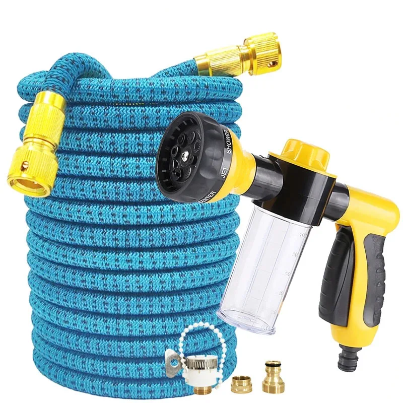 Expandable Garden Hose with 8-Pattern Foam Water Gun, Heavy Duty Flexible Magic Hose with Brass Fittings, High Pressure Nozzle w
Expandable Garden Hose with 8-Pattern Foam Water Gun, Heavy Duty Flexible Magic Hose with Brass Fittings, High Pressure Nozzle w