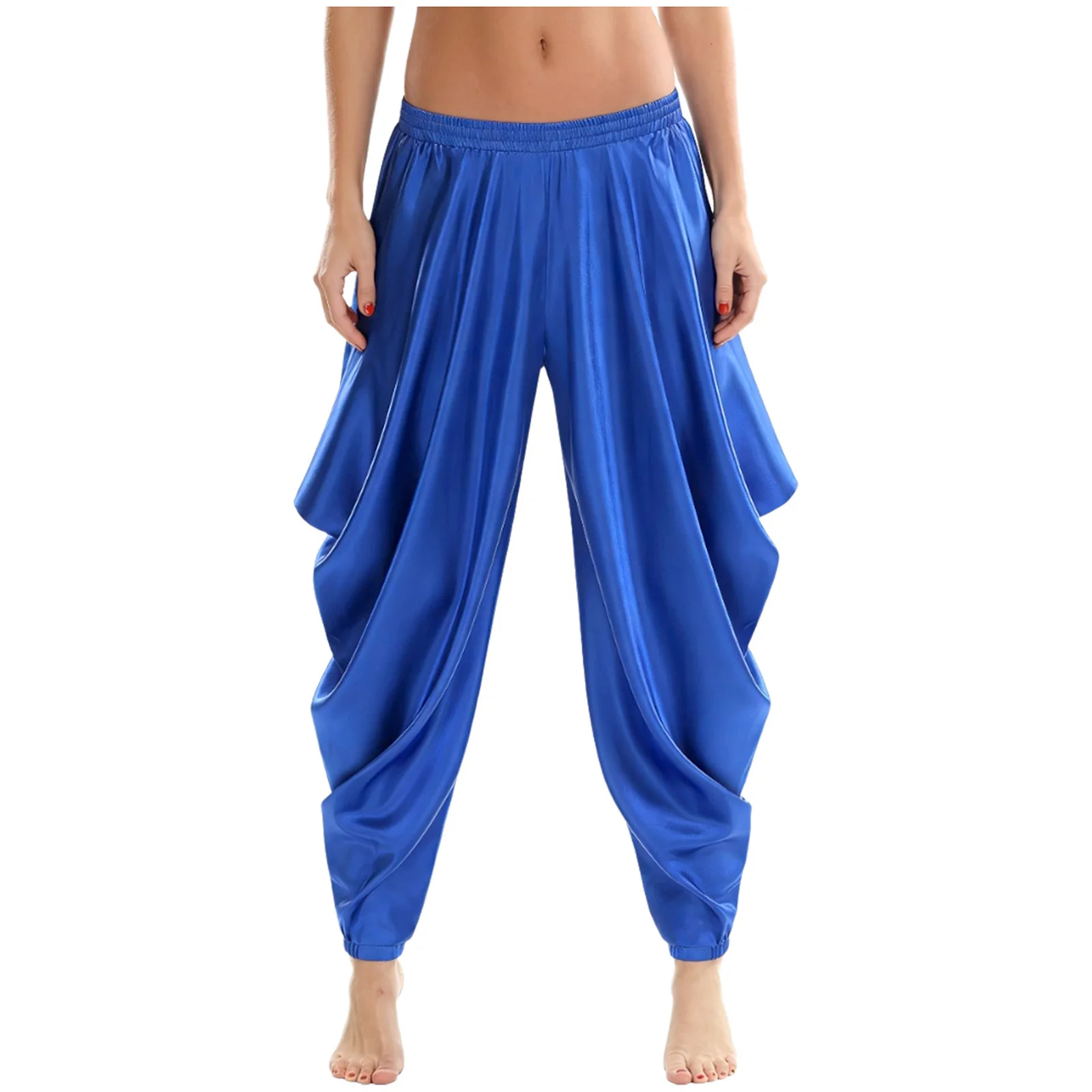 Women Halloween Carnival Arab Indian Princess Cosplay Harem Pants Elastic Waistband Satiny Loose Trousers for Party Raves
Women Halloween Carnival Arab Indian Princess Cosplay Harem Pants Elastic Waistband Satiny Loose Trousers for Party Raves