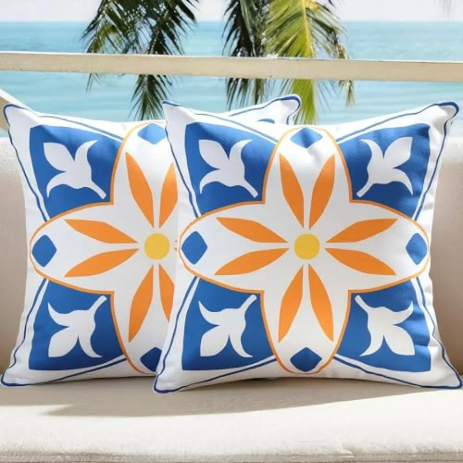 Outdoor Waterproof Throw Pillow Covers Pack of 2 Floral Printed Boho Farmhouse Cushion Covers for Patio Furniture Couch Balcony
Outdoor Waterproof Throw Pillow Covers Pack of 2 Floral Printed Boho Farmhouse Cushion Covers for Patio Furniture Couch Balcony