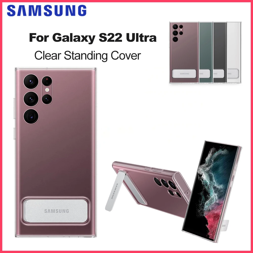 Original For Samsung Galaxy S22 Ultra Clear Standing Cover Transparent Protective Case Adjustable Viewing Angle EF-JS908CTEG
Original For Samsung Galaxy S22 Ultra Clear Standing Cover Transparent Protective Case Adjustable Viewing Angle EF-JS908CTEG