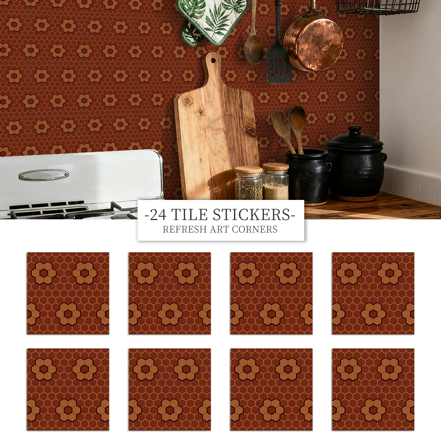 36 pieces of minimalist floral tile stickers, self-adhesive wall stickers, waterproof kitchen, bathroom and home decoration
36 pieces of minimalist floral tile stickers, self-adhesive wall stickers, waterproof kitchen, bathroom and home decoration