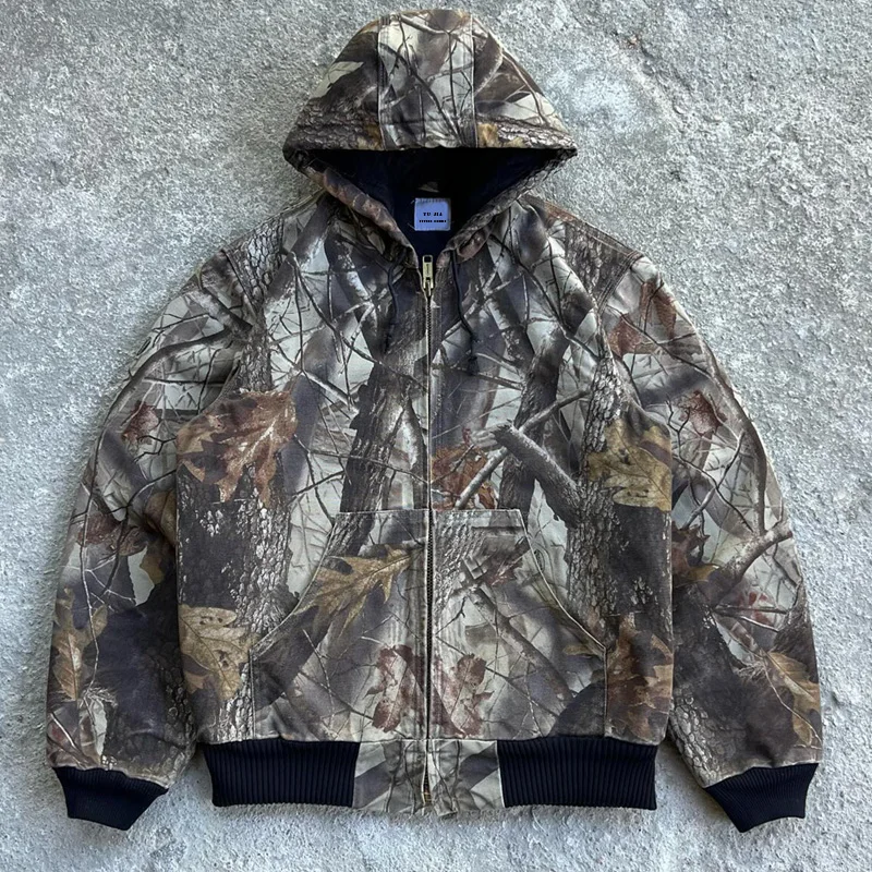 Camo Print Jacket Custom Distressed Vintage All Over Print Camo Hooded Jacket Hunting Cargo Full Zip Jacket Men
Camo Print Jacket Custom Distressed Vintage All Over Print Camo Hooded Jacket Hunting Cargo Full Zip Jacket Men