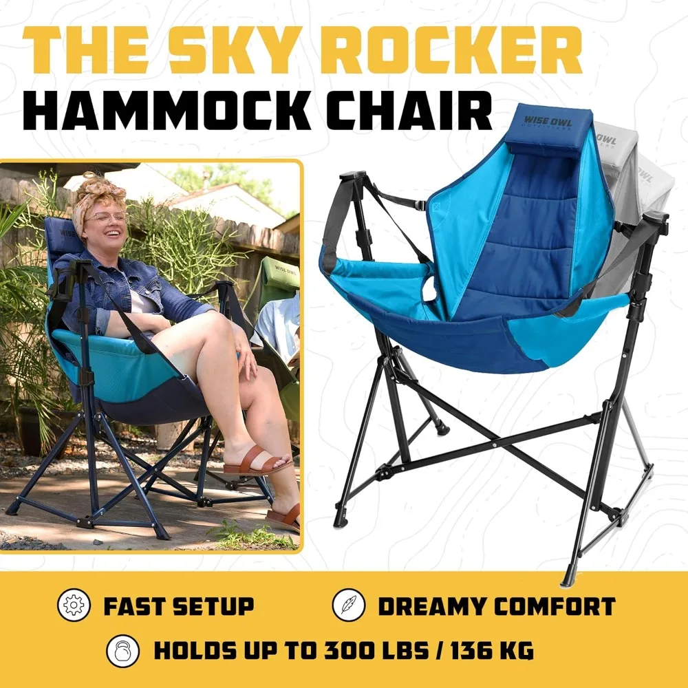Hammock Chair for Adults Comfortable Portable Folding Rocking Camping Chair with Carry Bag Great for Lawn, Campsite & Outdoors 
Hammock Chair for Adults Comfortable Portable Folding Rocking Camping Chair with Carry Bag Great for Lawn, Campsite & Outdoors
