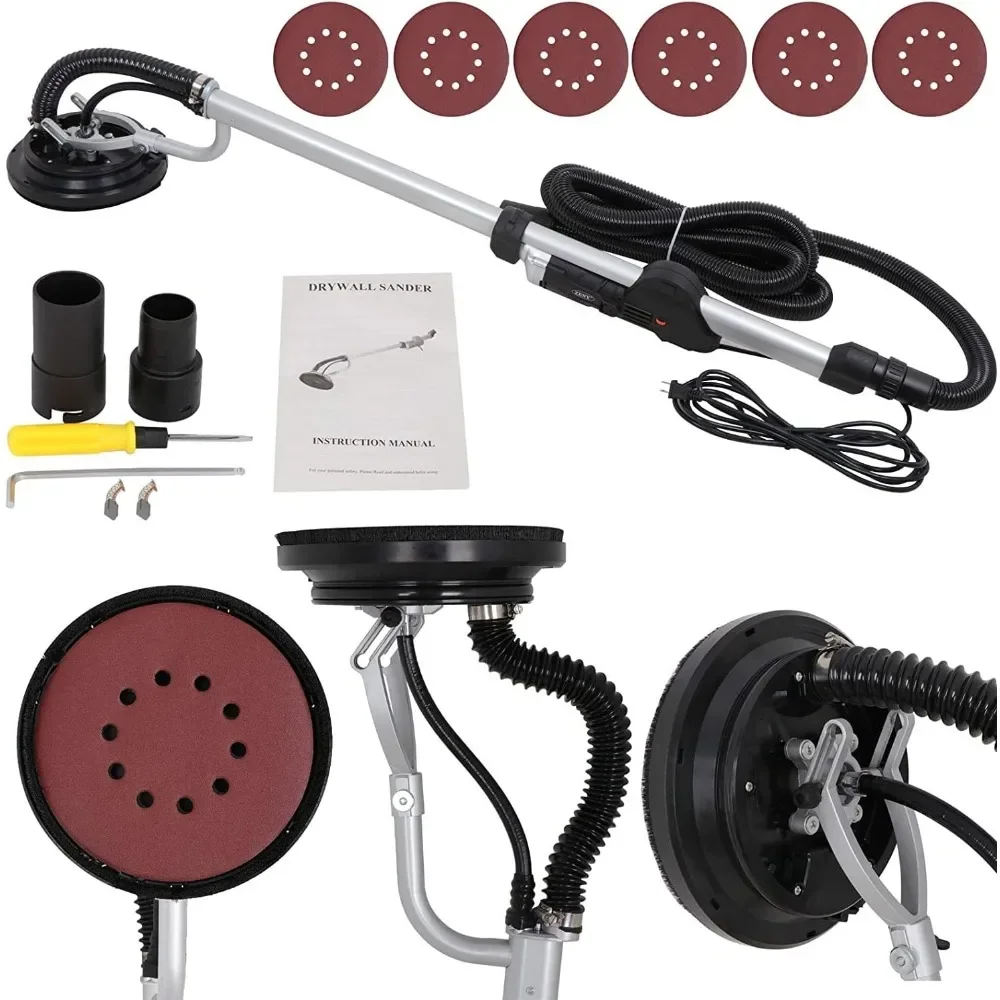 800W Drywall Sander Drywall Vacuum Adjustable Electric Variable Speed Foldable Sander w/6 Sand Pads
800W Drywall Sander Drywall Vacuum Adjustable Electric Variable Speed Foldable Sander w/6 Sand Pads