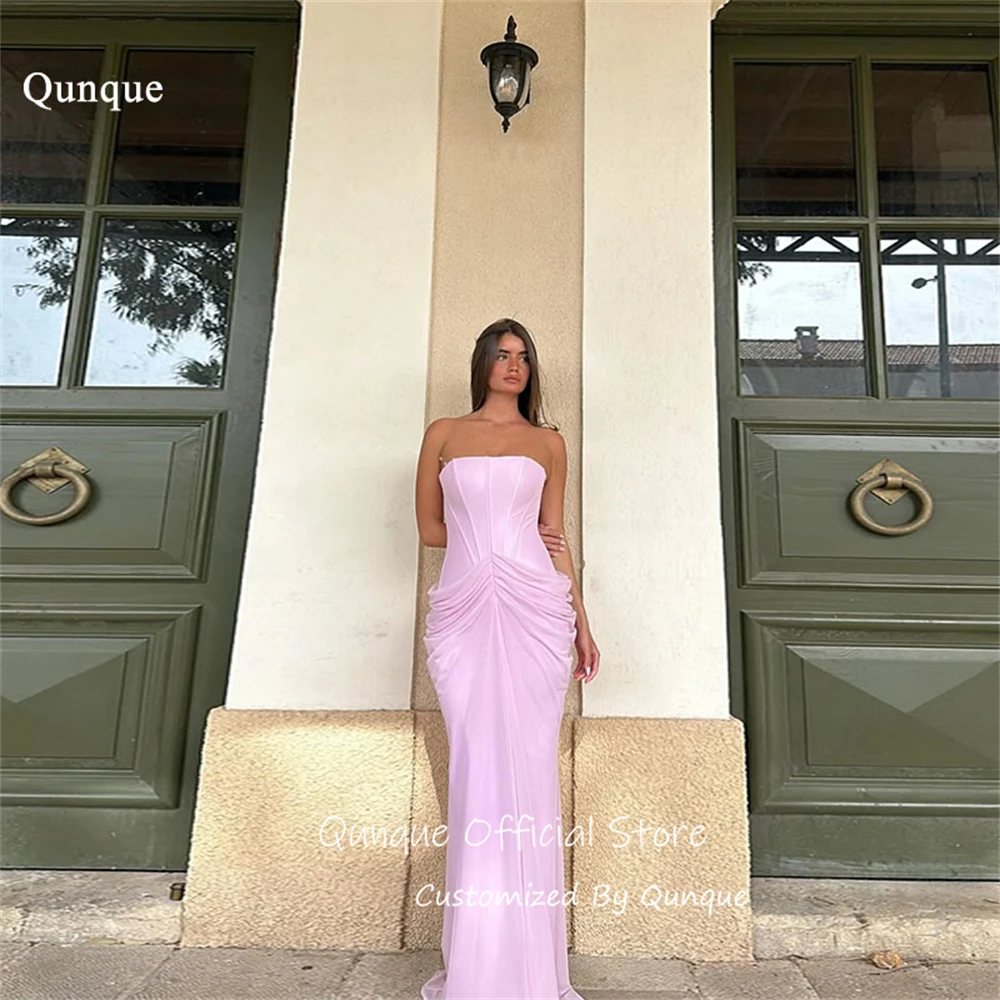 Qunque Timeless Pleated Evening Dress Mermaid Sleeveless Robe De Soirée Femme Handmade Strapless Robes De Soirée Customized
Qunque Timeless Pleated Evening Dress Mermaid Sleeveless Robe De Soirée Femme Handmade Strapless Robes De Soirée Customized