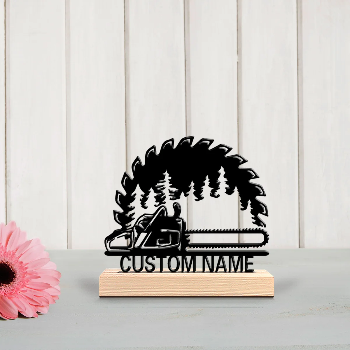 1pc Terror Personalized Custom Chainsaw Metal Statues Symbolic desktop decoration with wooden base, gift, male theme, office
1pc Terror Personalized Custom Chainsaw Metal Statues Symbolic desktop decoration with wooden base, gift, male theme, office