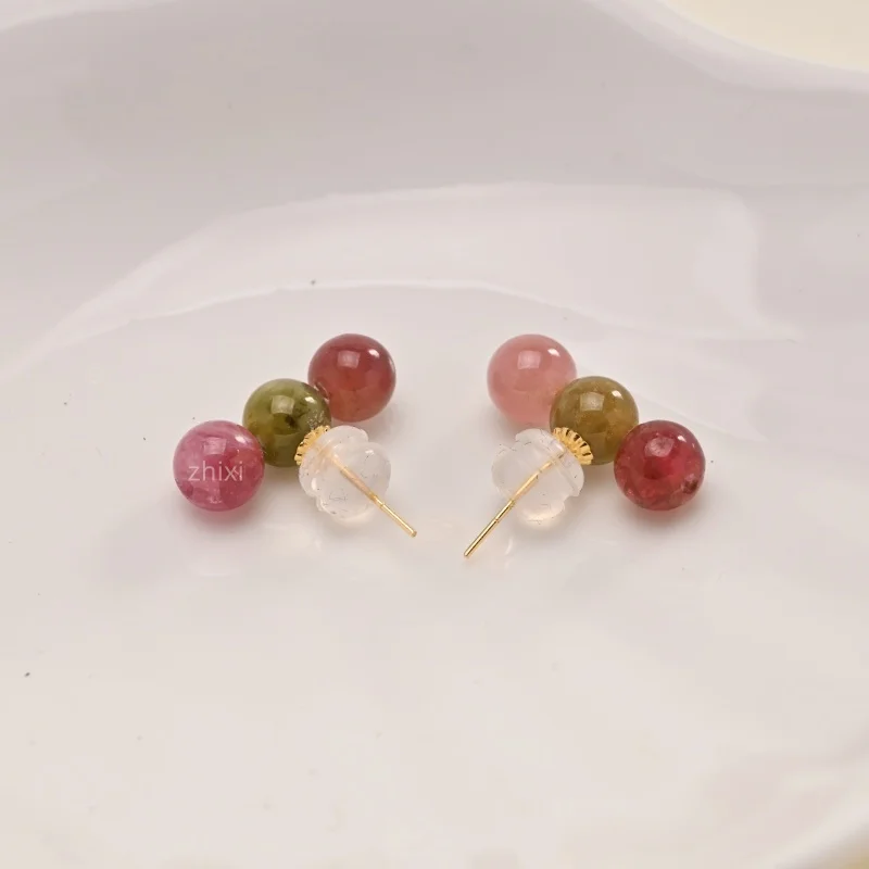 Fine Jewelry 18K yellow Gold Earrings stud au750 natural tourmaline Original Colorful Design fashion party gift for women E1012
Fine Jewelry 18K yellow Gold Earrings stud au750 natural tourmaline Original Colorful Design fashion party gift for women E1012