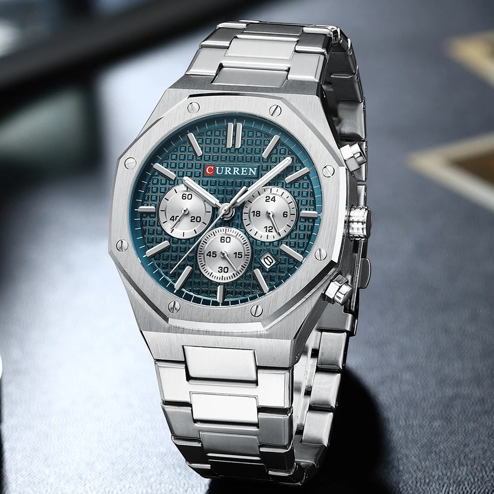 CURREN 8440 Fashion Quartz Square Dial Sport Stainless Steel Strap Night Light Watch with Timing Function relógios masculino
CURREN 8440 Fashion Quartz Square Dial Sport Stainless Steel Strap Night Light Watch with Timing Function relógios masculino