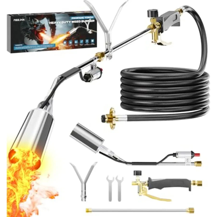 Газовая горелка для сорняков Propane Torch, обновленная модель, 340 000 BTU, с шлангом POL CGA 510 11.5FT для использования на открытом воздухе в саду, черная
Газовая горелка для сорняков Propane Torch, обновленная модель, 340 000 BTU, с шлангом POL CGA 510 11.5FT для использования на открытом воздухе в саду, черная