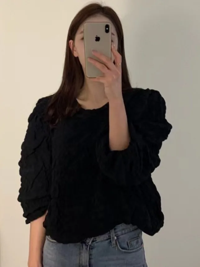 Chic Early Spring Long Sve Pleated Bubble Plaid irt Women's Anti-Aging Sweet Doll irt Ele Simple Versatile Commute...
Chic Early Spring Long Sve Pleated Bubble Plaid irt Women's Anti-Aging Sweet Doll irt Ele Simple Versatile Commute...