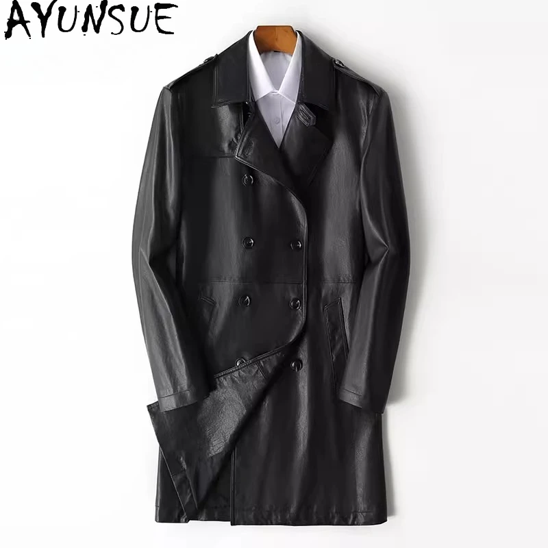 AYUNSUE 2025 Real Sheepskin Genuine Leather Jacket for Man Mid-length Windbreaker Fashion Double-breasted Leather Coat chaquetas
AYUNSUE 2025 Real Sheepskin Genuine Leather Jacket for Man Mid-length Windbreaker Fashion Double-breasted Leather Coat chaquetas