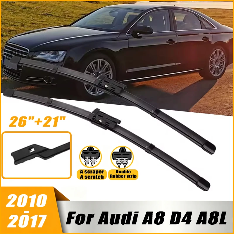 2Pcs 26"+21" Front Windshield Wiper Blades For Audi A8 D4 A8L 2010-2017 2011 2012 2013 2014 2015 Quiet Durable Windscreen Wipers
2Pcs 26"+21" Front Windshield Wiper Blades For Audi A8 D4 A8L 2010-2017 2011 2012 2013 2014 2015 Quiet Durable Windscreen Wipers