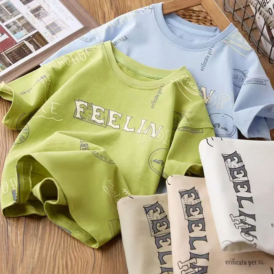 Boys' Printed Handsome Summer Short Sleeved T-shirt Children's Loose Casual Half Sleeved Mid Size Children's 2025 New Base Shirt
Boys' Printed Handsome Summer Short Sleeved T-shirt Children's Loose Casual Half Sleeved Mid Size Children's 2025 New Base Shirt