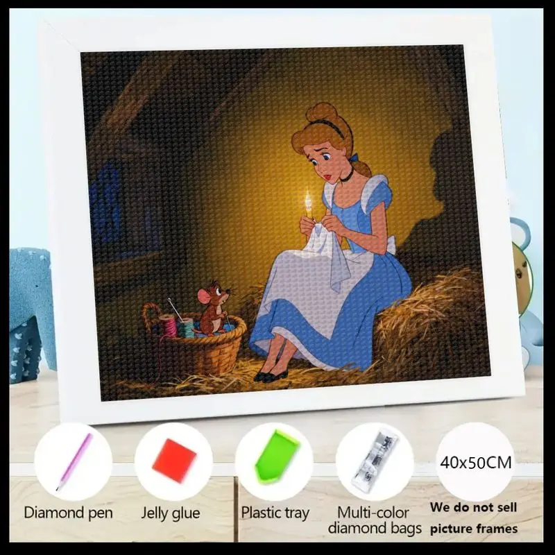 1 шт., 5D полная дрель, набор для алмазной живописи «сделай сам», Золушка, принцесса и мышь, швейная сцена, Зачарованная сказка, мультяшный горный хрусталь Cr
1 шт., 5D полная дрель, набор для алмазной живописи «сделай сам», Золушка, принцесса и мышь, швейная сцена, Зачарованная сказка, мультяшный горный хрусталь Cr