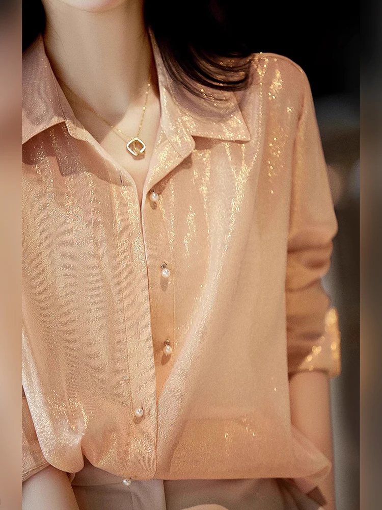 Elegant Long Sleeve Silk Chiffon Shirt Comfortable Soft Single Button Design Korean Style Commute Straight Cut Fashion Top
Elegant Long Sleeve Silk Chiffon Shirt Comfortable Soft Single Button Design Korean Style Commute Straight Cut Fashion Top