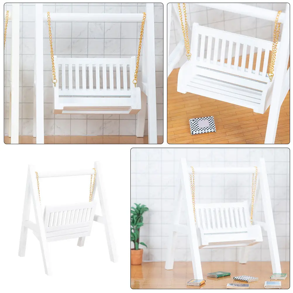 Miniature White Wooden Swing 1:12 Scale Dollhouse Accessory Decorative Swing Chair Prop Micro Landscape Home Ornament
Miniature White Wooden Swing 1:12 Scale Dollhouse Accessory Decorative Swing Chair Prop Micro Landscape Home Ornament