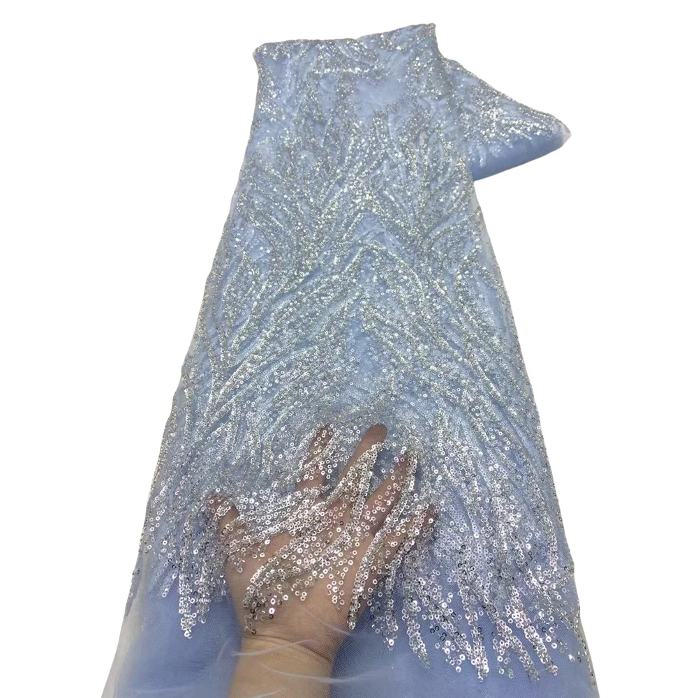 African S-14068811 Handmade Beaded Tulle Lace Fabric Nigerian Luxury Sequins Lace Fabric For Bridal Wedding Dress
African S-14068811 Handmade Beaded Tulle Lace Fabric Nigerian Luxury Sequins Lace Fabric For Bridal Wedding Dress