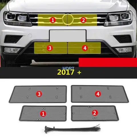 Car Styling Front Grille Anti Insect Net Mesh Protector Decoration Accessories For Volkswagen Tiguan L VW Tiguan Allspace 2017 +