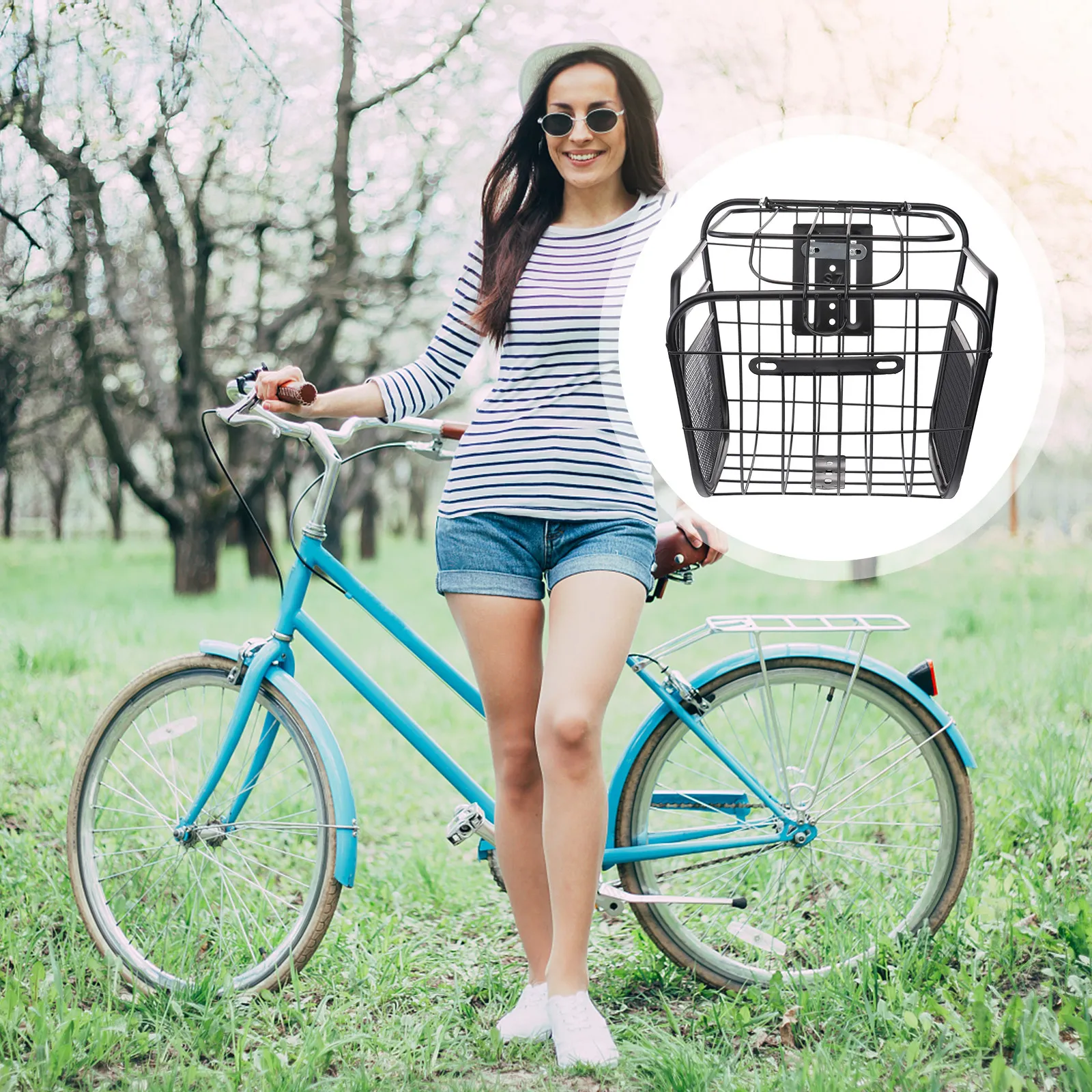 Премиальная всепогодная стальная передняя корзина для велосипеда с крышкой, быстросъемное крепление на руль, для хранения грузов, откидная
Премиальная всепогодная стальная передняя корзина для велосипеда с крышкой, быстросъемное крепление на руль, для хранения грузов, откидная