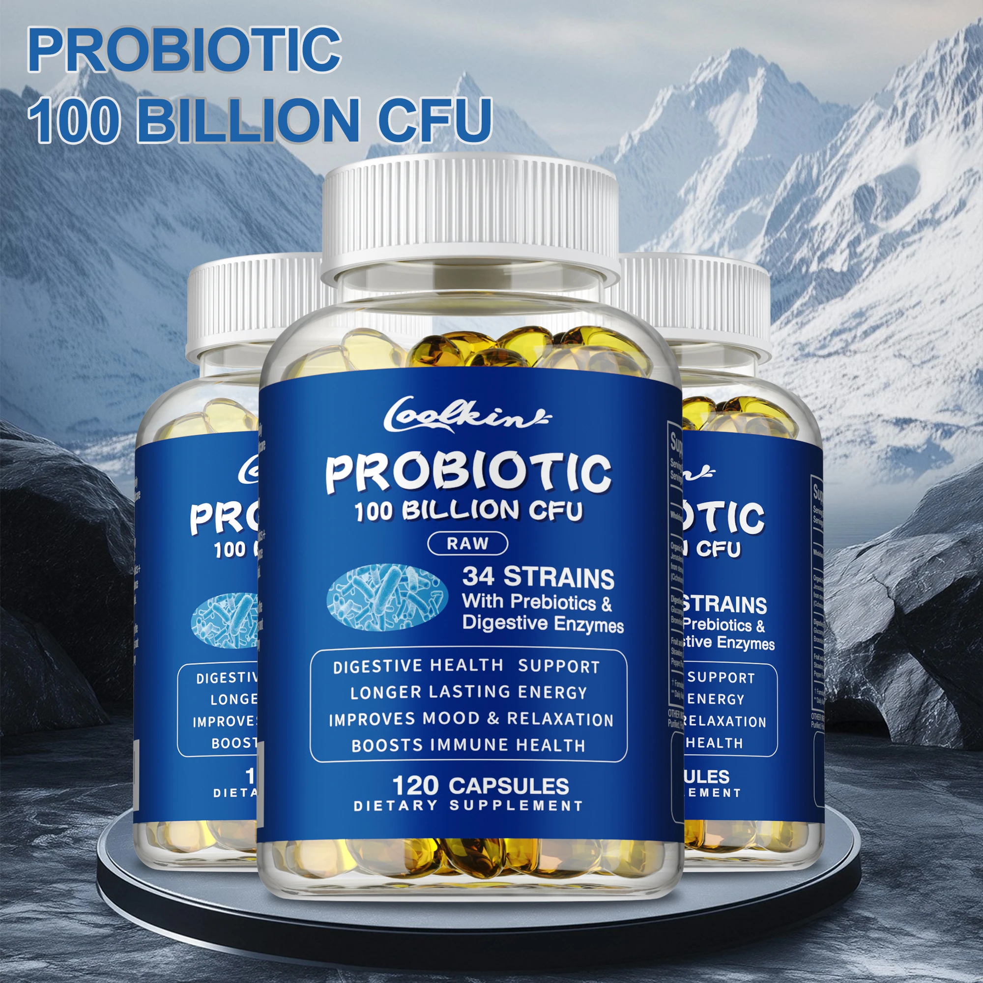 Probiotics Supplements - 100 Billion CFU - Reduce Bloating, Metabolism, Promotes Digestive Health,Enhances Gut Health & Immunity
Probiotics Supplements - 100 Billion CFU - Reduce Bloating, Metabolism, Promotes Digestive Health,Enhances Gut Health & Immunity