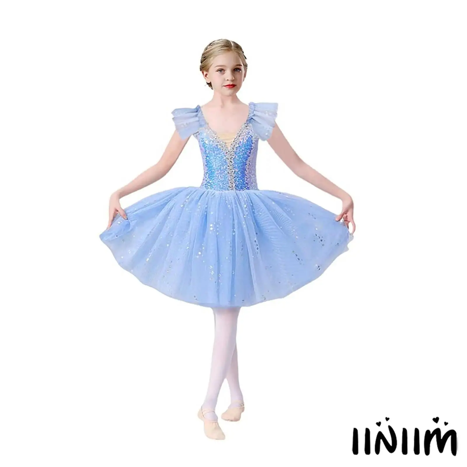 Kids Girls Ballet Latin Dance Dress Puffy Ruffled Sleeves Shiny Sequin Bodice Layered Tulle Dresses Lyrical Modern Dancewear
Kids Girls Ballet Latin Dance Dress Puffy Ruffled Sleeves Shiny Sequin Bodice Layered Tulle Dresses Lyrical Modern Dancewear