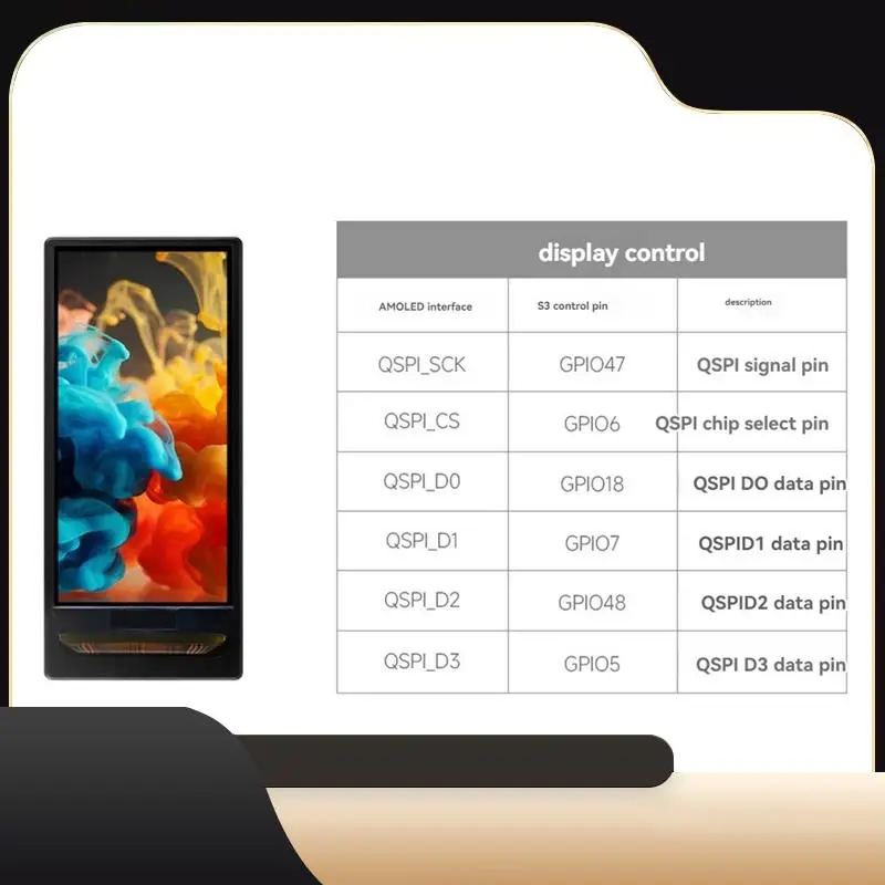 ESP32-S3 AMOLED 1.91 Inch Display M Development Board Dual-Core Supports 2.4Ghz Wi-Fi Bluetooth Development Board-T44C
ESP32-S3 AMOLED 1.91 Inch Display M Development Board Dual-Core Supports 2.4Ghz Wi-Fi Bluetooth Development Board-T44C