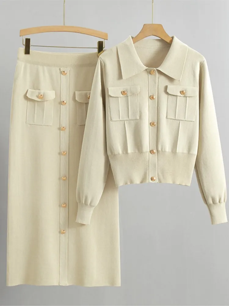 Knitwears 2 Piece Sets Button Cardigan Outfit Long Slim Skirt Sets Woman 2025 Autumn Fashion Long Sleeve Top And Half Skirt Suit
Knitwears 2 Piece Sets Button Cardigan Outfit Long Slim Skirt Sets Woman 2025 Autumn Fashion Long Sleeve Top And Half Skirt Suit
