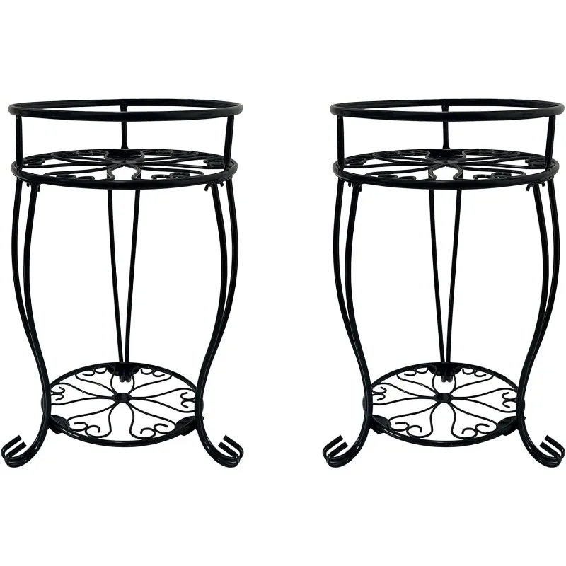 Metal Plant Stand 19.3inch Tall 2 Pack, 2 Tier Potted Plant Shelf for Indoor Outdoor, Flower Pot Holder ,Black
Metal Plant Stand 19.3inch Tall 2 Pack, 2 Tier Potted Plant Shelf for Indoor Outdoor, Flower Pot Holder ,Black