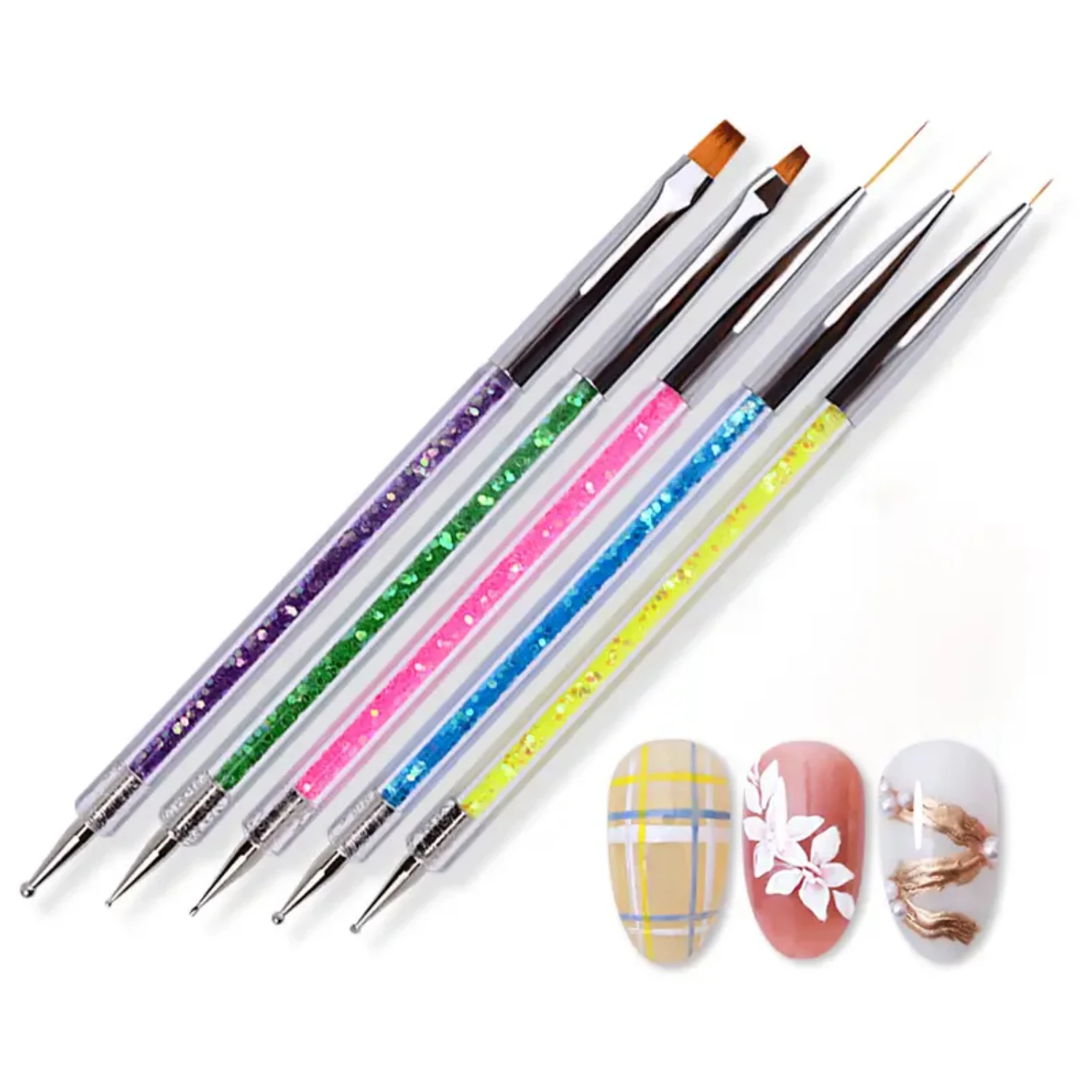 Expert Double Head High-Quality Acrylic Nail Brush Set - 5 Pcs for Exquisite and Creative DIY Nail Designs - Professional Dot Br
Expert Double Head High-Quality Acrylic Nail Brush Set - 5 Pcs for Exquisite and Creative DIY Nail Designs - Professional Dot Br