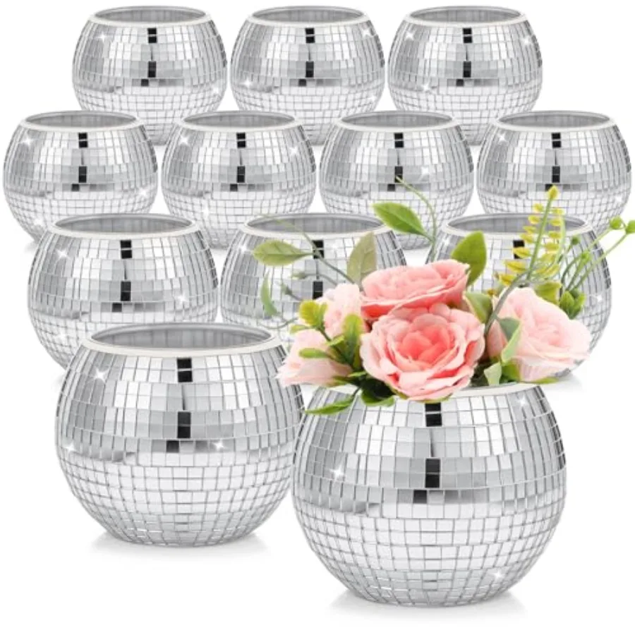 Pcs Disco Vases Bulk Silver Mirror Disco Ball Flower Glass Ball Planter Candle Holder Glass Vase for Wedding Table Centerpieces
Pcs Disco Vases Bulk Silver Mirror Disco Ball Flower Glass Ball Planter Candle Holder Glass Vase for Wedding Table Centerpieces