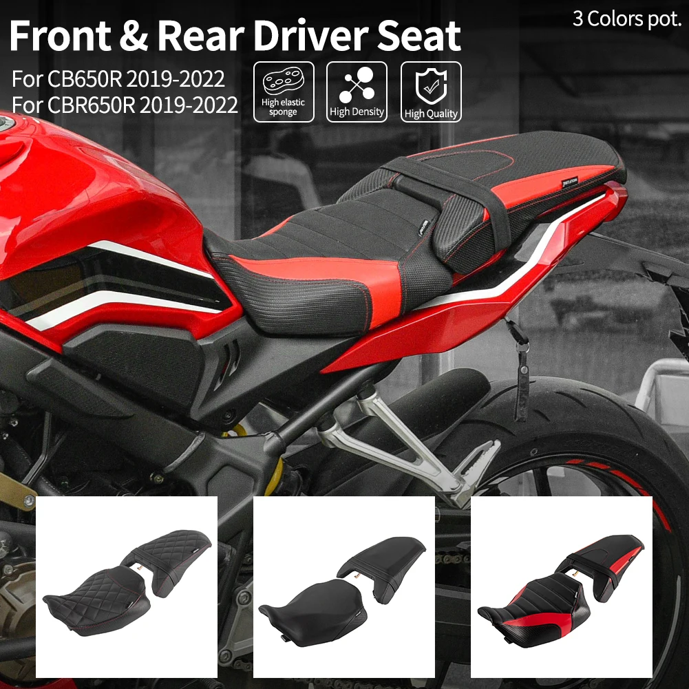 WOLFLINE for Honda CB650R CBR650R Front Seat Cushion+Rear Passenger Seat Saddle Cushion Kits for Honda CB650R CBR650R 2019-2023
WOLFLINE for Honda CB650R CBR650R Front Seat Cushion+Rear Passenger Seat Saddle Cushion Kits for Honda CB650R CBR650R 2019-2023