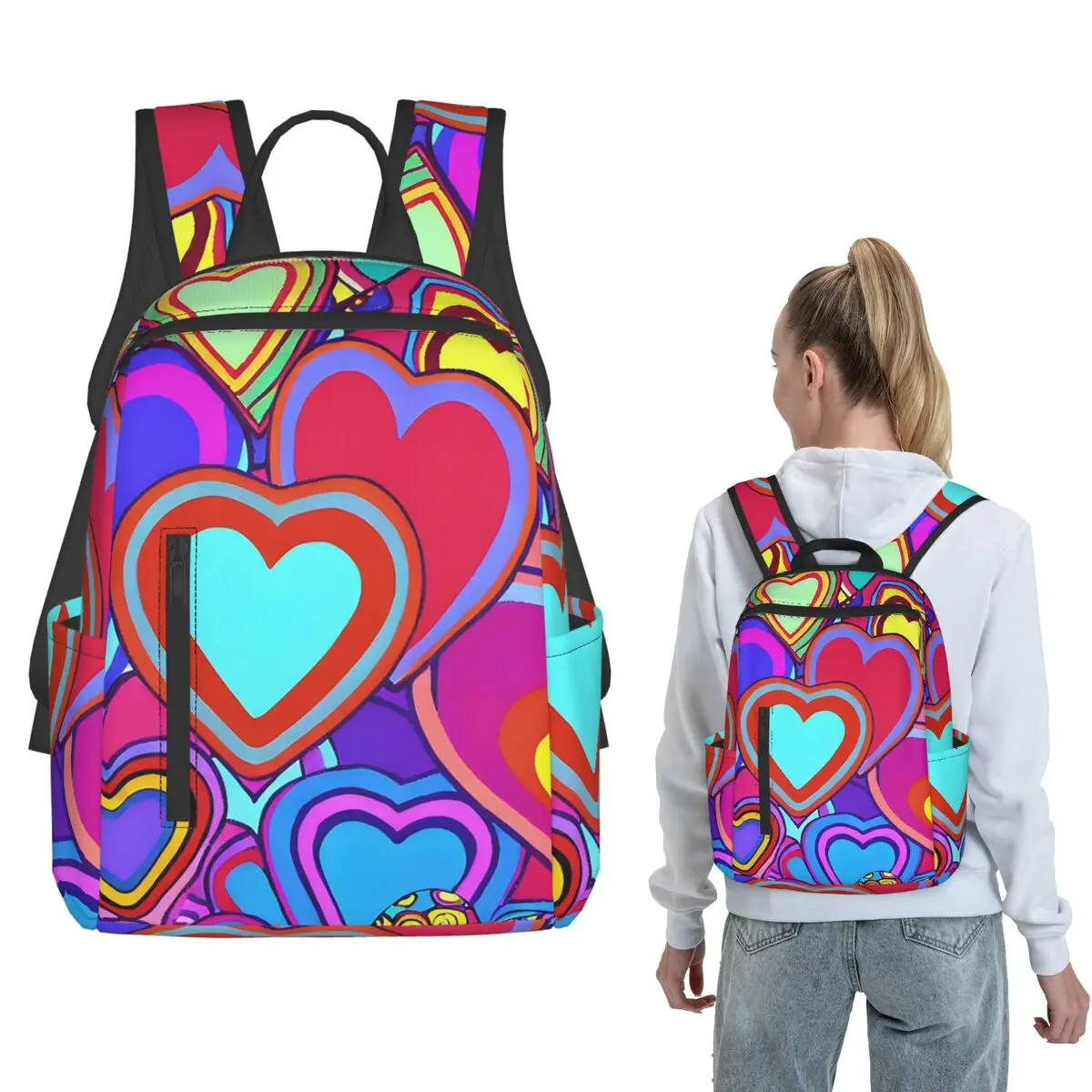H013 Colorful Pink And Blue Micro Passion Hearts Pattern Backpack Large Capacity Boys Girls BookBag School Bag Shoulder Bags
H013 Colorful Pink And Blue Micro Passion Hearts Pattern Backpack Large Capacity Boys Girls BookBag School Bag Shoulder Bags