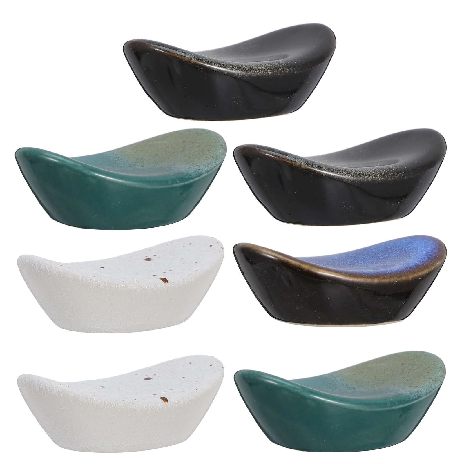 7pcs Ceramic Racks Lightweight Holder Rack For Chopstick For Spoon Fork Home Tableware Japanese Style Rest Stand