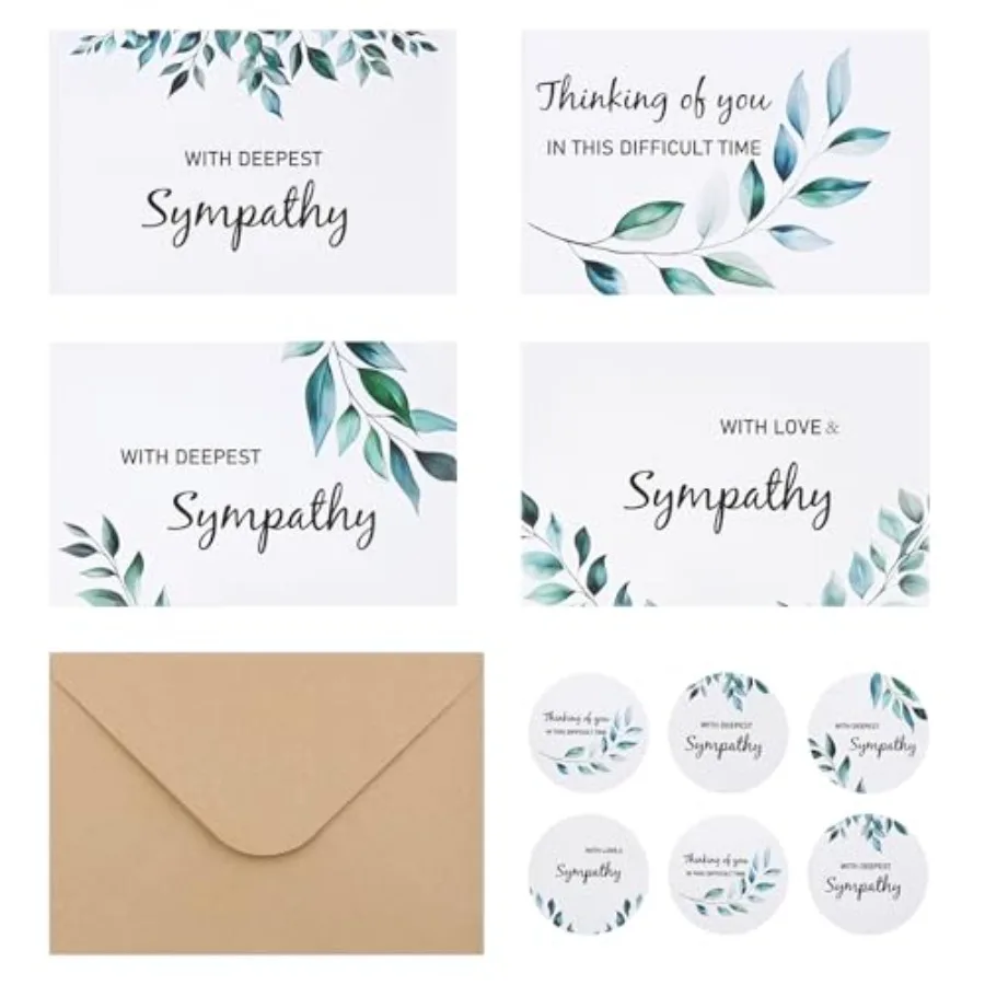 24 Set Sympathy Cards with Envelopes and Stickers, Watercolor Bereavement Card Set, Boxed Assortment of 4 Elegant Designs, Cond
24 Set Sympathy Cards with Envelopes and Stickers, Watercolor Bereavement Card Set, Boxed Assortment of 4 Elegant Designs, Cond
