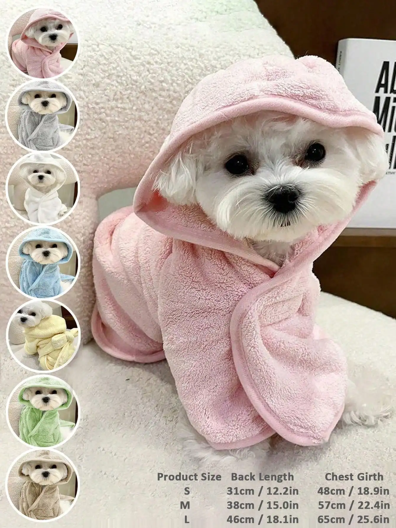 Soft Hood Design Pet Drying Robe Comfortable Puppy Cat Shower Towel Apparel
Soft Hood Design Pet Drying Robe Comfortable Puppy Cat Shower Towel Apparel