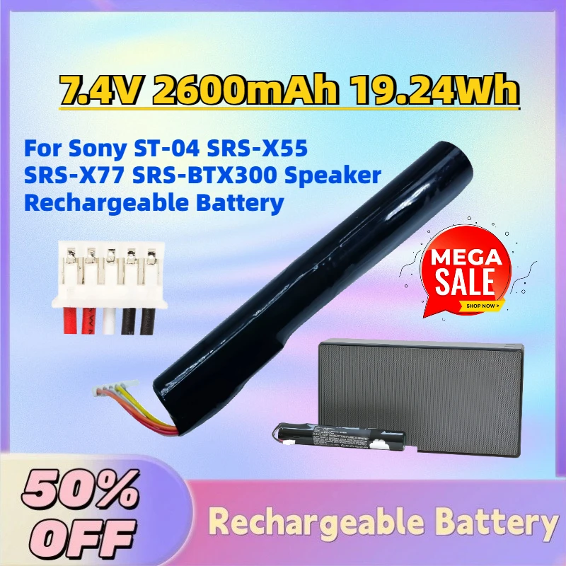 Fast Shipping New 7.4V 2600mAh 19.24Wh Li-Ion Battery for Sony ST-04 SRS-X55 SRS-X77 SRS-BTX300 Speaker Rechargeable Battery
Fast Shipping New 7.4V 2600mAh 19.24Wh Li-Ion Battery for Sony ST-04 SRS-X55 SRS-X77 SRS-BTX300 Speaker Rechargeable Battery