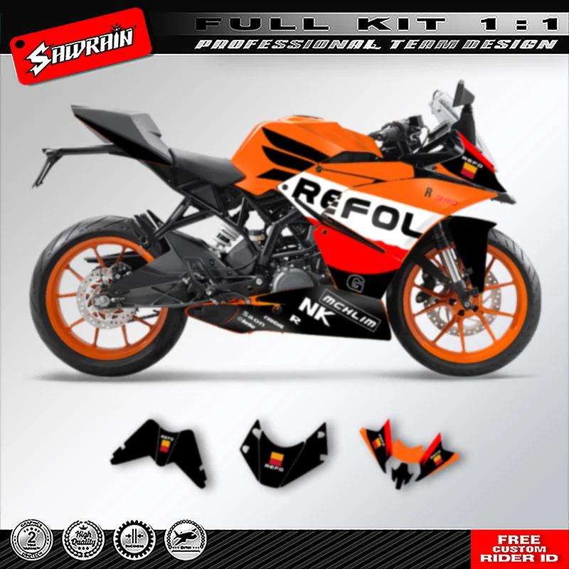 Sawrain Motorcycle Graphics Backgrounds Decals Stickers Kit Number Name Custom For KTM RC250 390 2014 2015 2016 004
Sawrain Motorcycle Graphics Backgrounds Decals Stickers Kit Number Name Custom For KTM RC250 390 2014 2015 2016 004