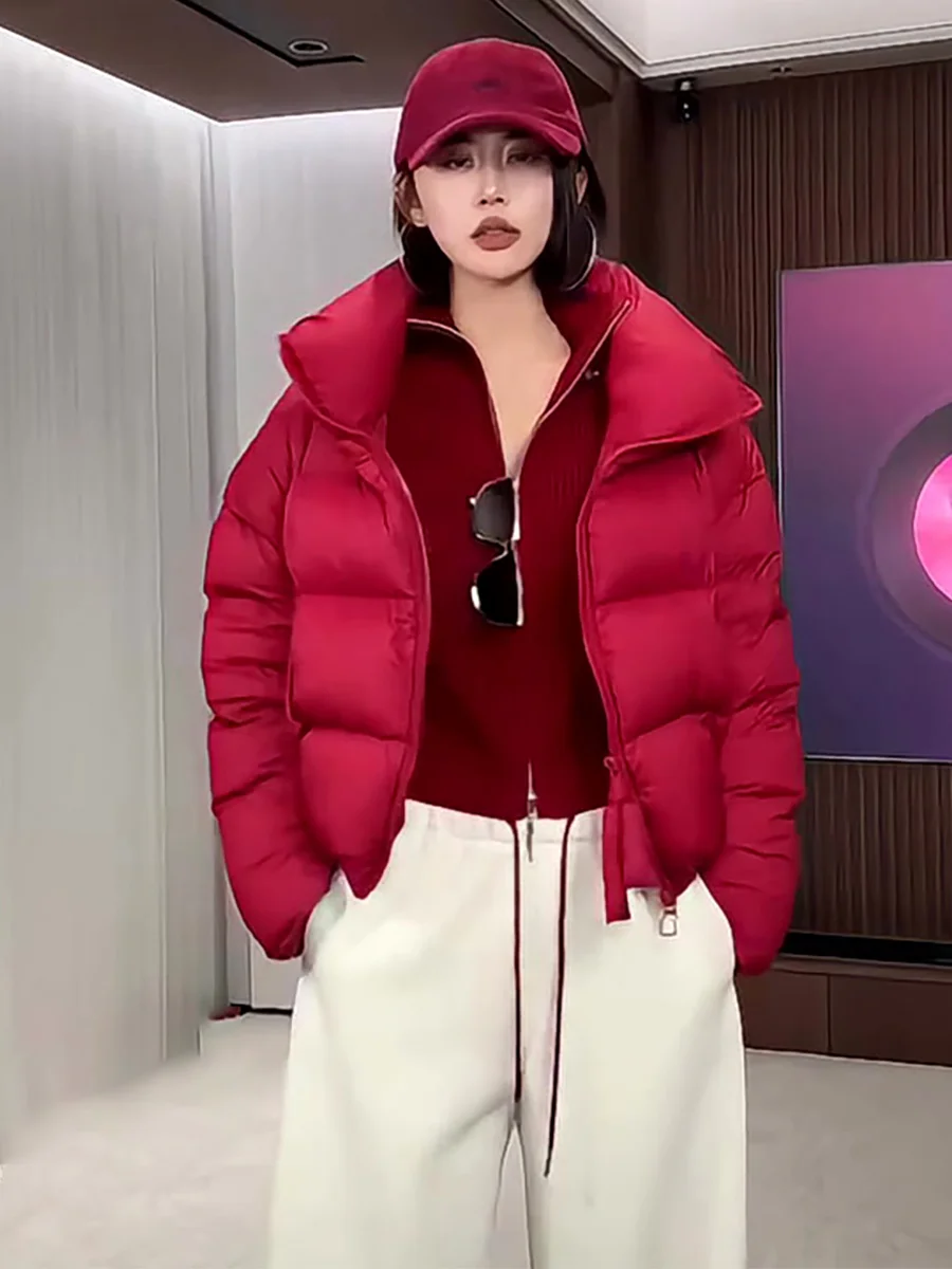 Red Puffer Jaet Women's Thiened Winter Coat Du down Bread Sle ort Coat Casual Loose Fit Zipper ket Warmth
Red Puffer Jaet Women's Thiened Winter Coat Du down Bread Sle ort Coat Casual Loose Fit Zipper ket Warmth