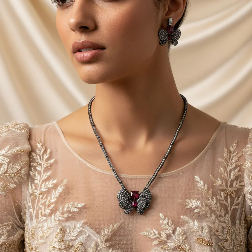 Yellow Diamond Inlaid Zircon Butterfly Jewelry Set Necklace Earrings Elegant Banquet Dress Accessories Wholesale
Yellow Diamond Inlaid Zircon Butterfly Jewelry Set Necklace Earrings Elegant Banquet Dress Accessories Wholesale
