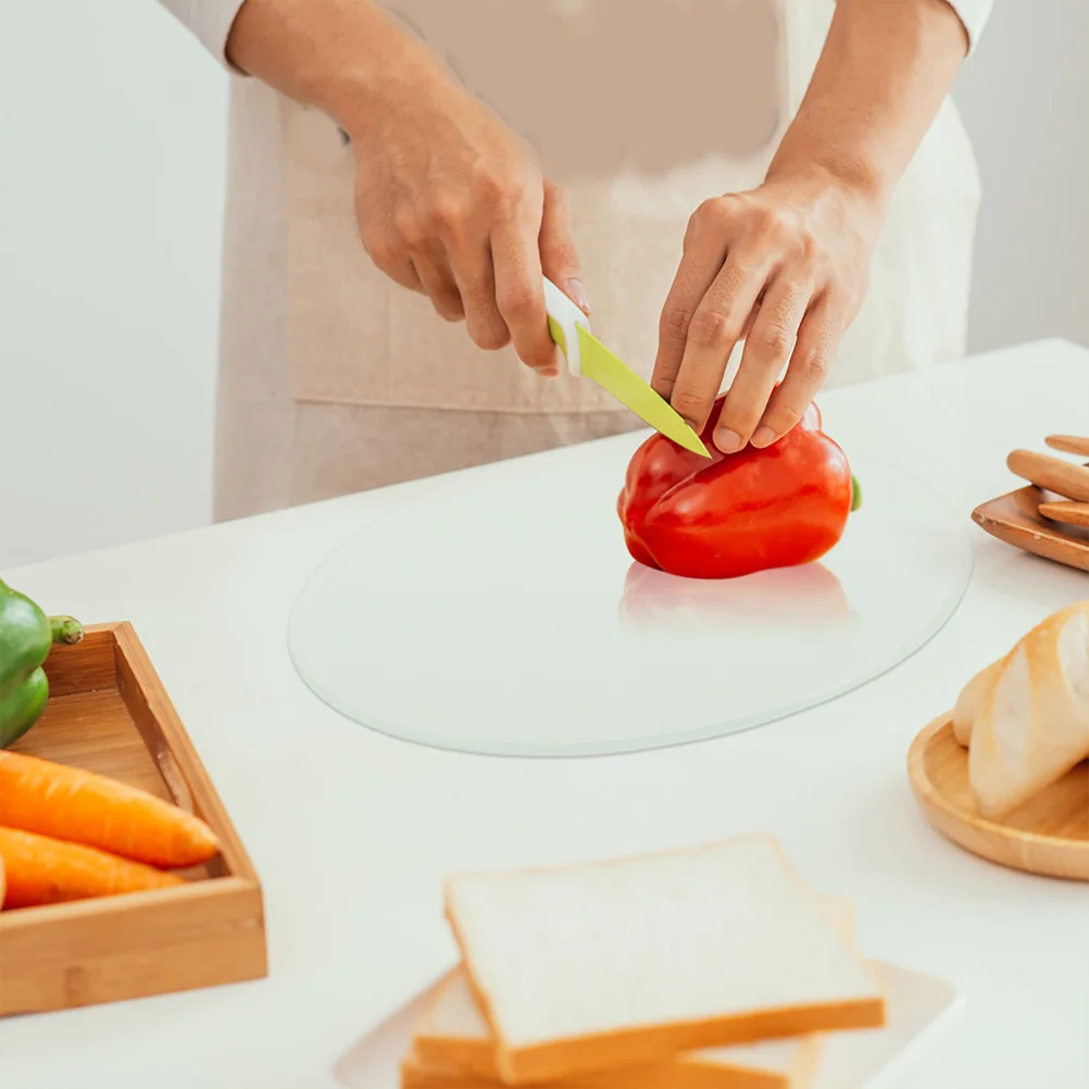 Tempered Glass Cutting Board Round Non-Slip Heat Resistant Kitchen Countertop Food Prep Meat Vegetable Chopping Mat 
Tempered Glass Cutting Board Round Non-Slip Heat Resistant Kitchen Countertop Food Prep Meat Vegetable Chopping Mat