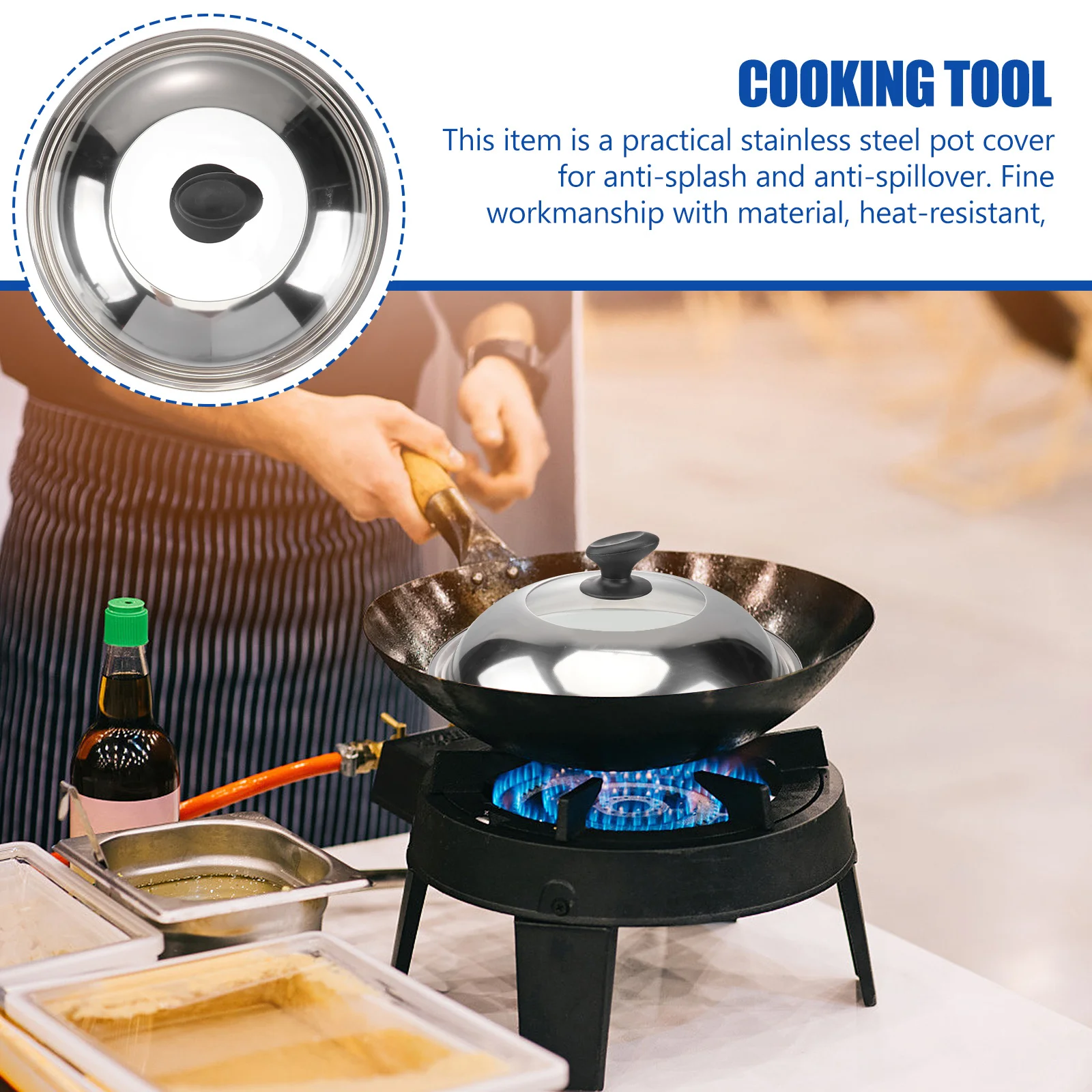 Stainless Steel Pot Cover Thickened Anti Oil Splash Lid Knob Handle Large 30cm Frying Pan Cooker Tool Kitchen Accessory
Stainless Steel Pot Cover Thickened Anti Oil Splash Lid Knob Handle Large 30cm Frying Pan Cooker Tool Kitchen Accessory