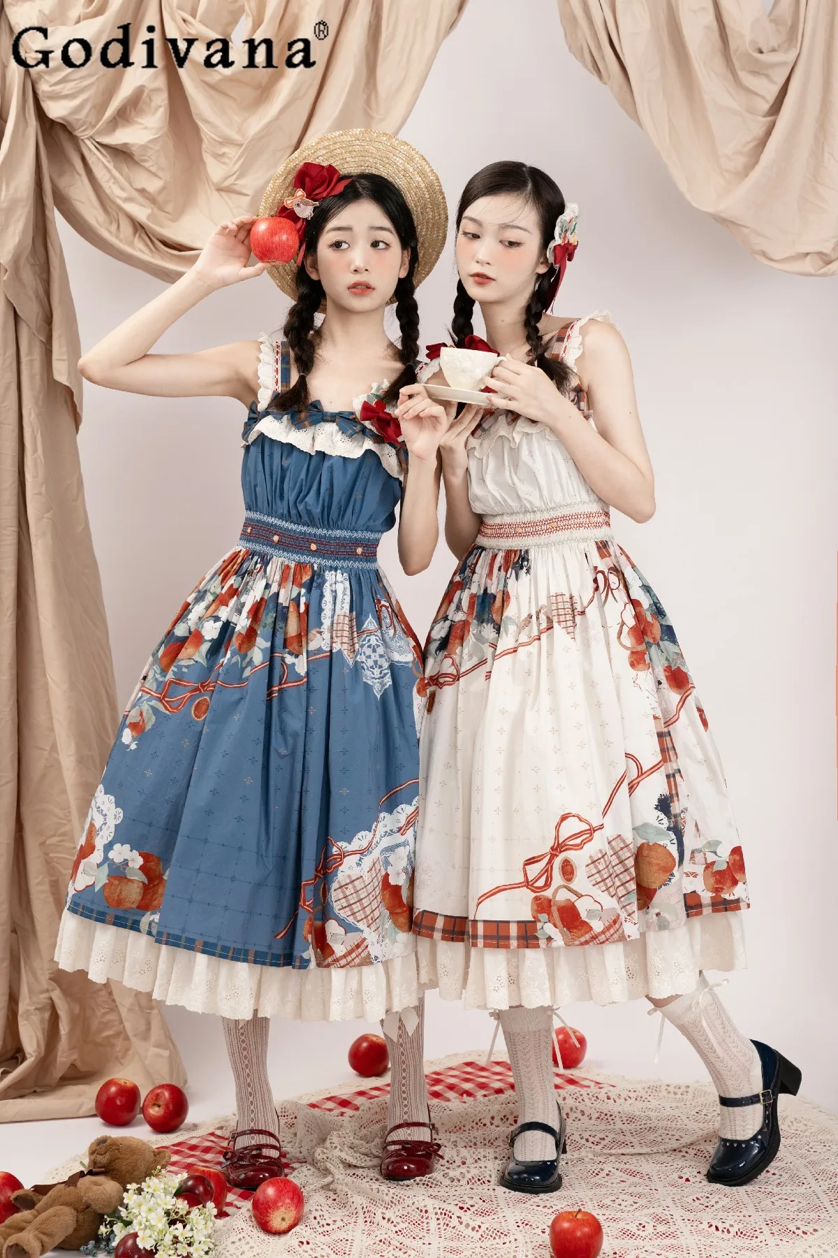 Womens Spring Summer High Waist Printed Lace Sweet Ruffles Splicing Bow Suspender Long Dress A-line Jsk Dresses
Womens Spring Summer High Waist Printed Lace Sweet Ruffles Splicing Bow Suspender Long Dress A-line Jsk Dresses