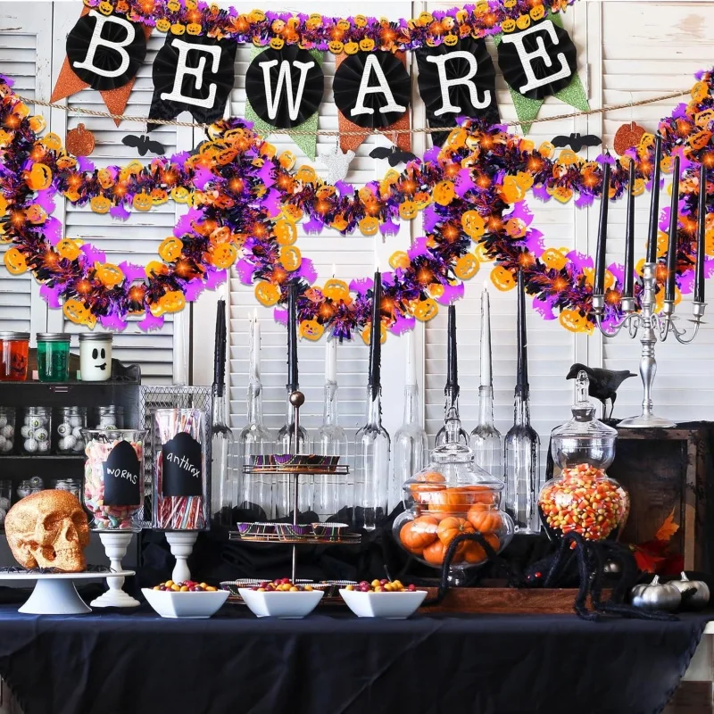 LUSQI 2m Halloween Wreath Pendant Glitter Plastic Bat Pumpkin Halloween Door Hanging For Home Garden Decoration Halloween Decor
LUSQI 2m Halloween Wreath Pendant Glitter Plastic Bat Pumpkin Halloween Door Hanging For Home Garden Decoration Halloween Decor