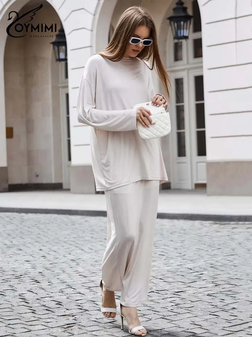 Oymimi Fashion White Loose Sets Woman 2 Piece Elegant Simple O-Neck Long Sleeve Tops And Straight Solid Floor-Length Skirts Sets
Oymimi Fashion White Loose Sets Woman 2 Piece Elegant Simple O-Neck Long Sleeve Tops And Straight Solid Floor-Length Skirts Sets