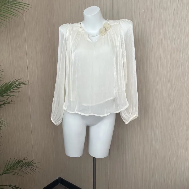 Loose Sweet Lace Flower Women's Shirt Fashion Korean Style Bubble Long Sleeve Elegant Comfortable Style Short Blouse
Loose Sweet Lace Flower Women's Shirt Fashion Korean Style Bubble Long Sleeve Elegant Comfortable Style Short Blouse