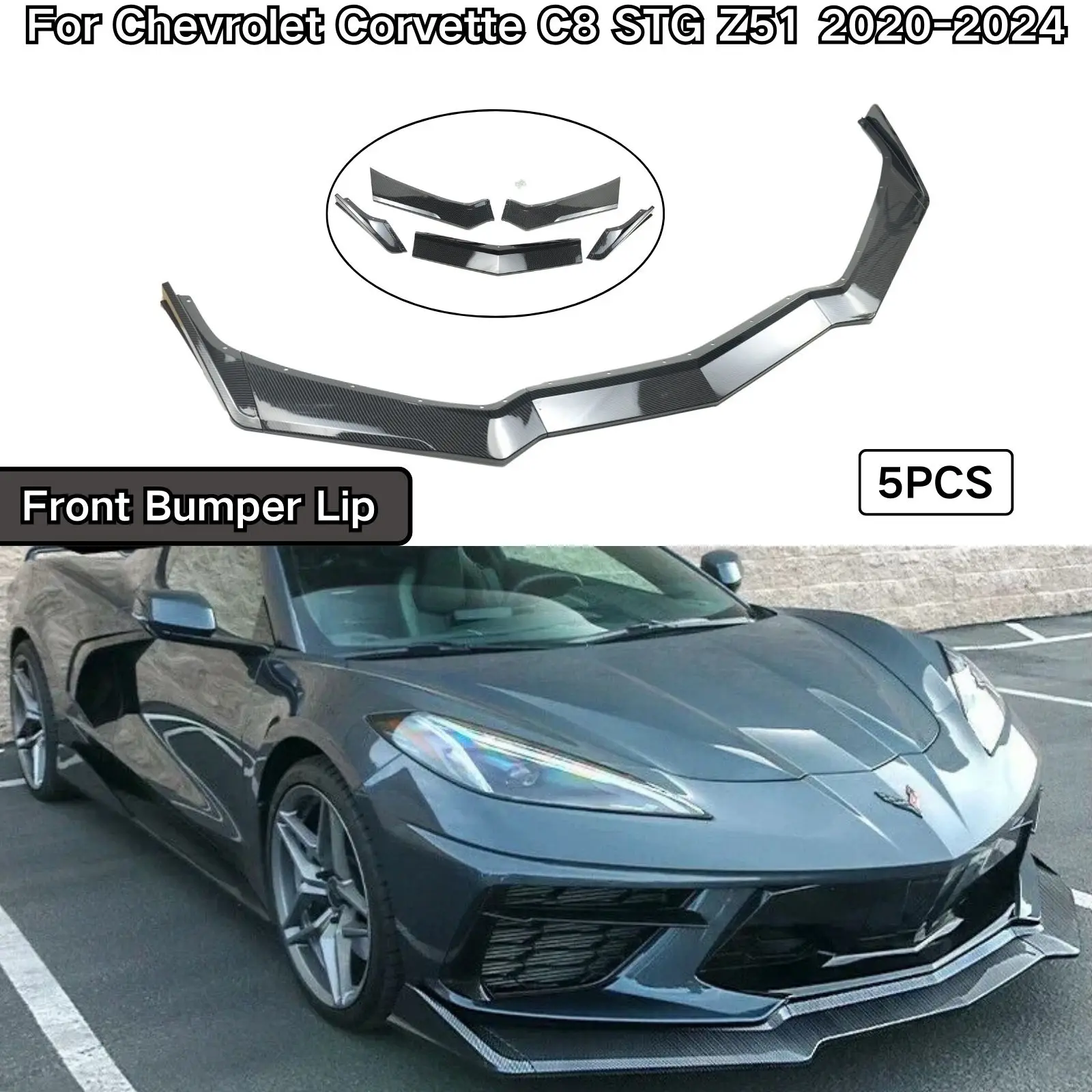 Для Chevrolet Corvette C8 2020-2024 передний бампер, автомобильные аксессуары, стиль из углеродного волокна, матовый черный спойлер, сплиттер, комплект кузова
Для Chevrolet Corvette C8 2020-2024 передний бампер, автомобильные аксессуары, стиль из углеродного волокна, матовый черный спойлер, сплиттер, комплект кузова