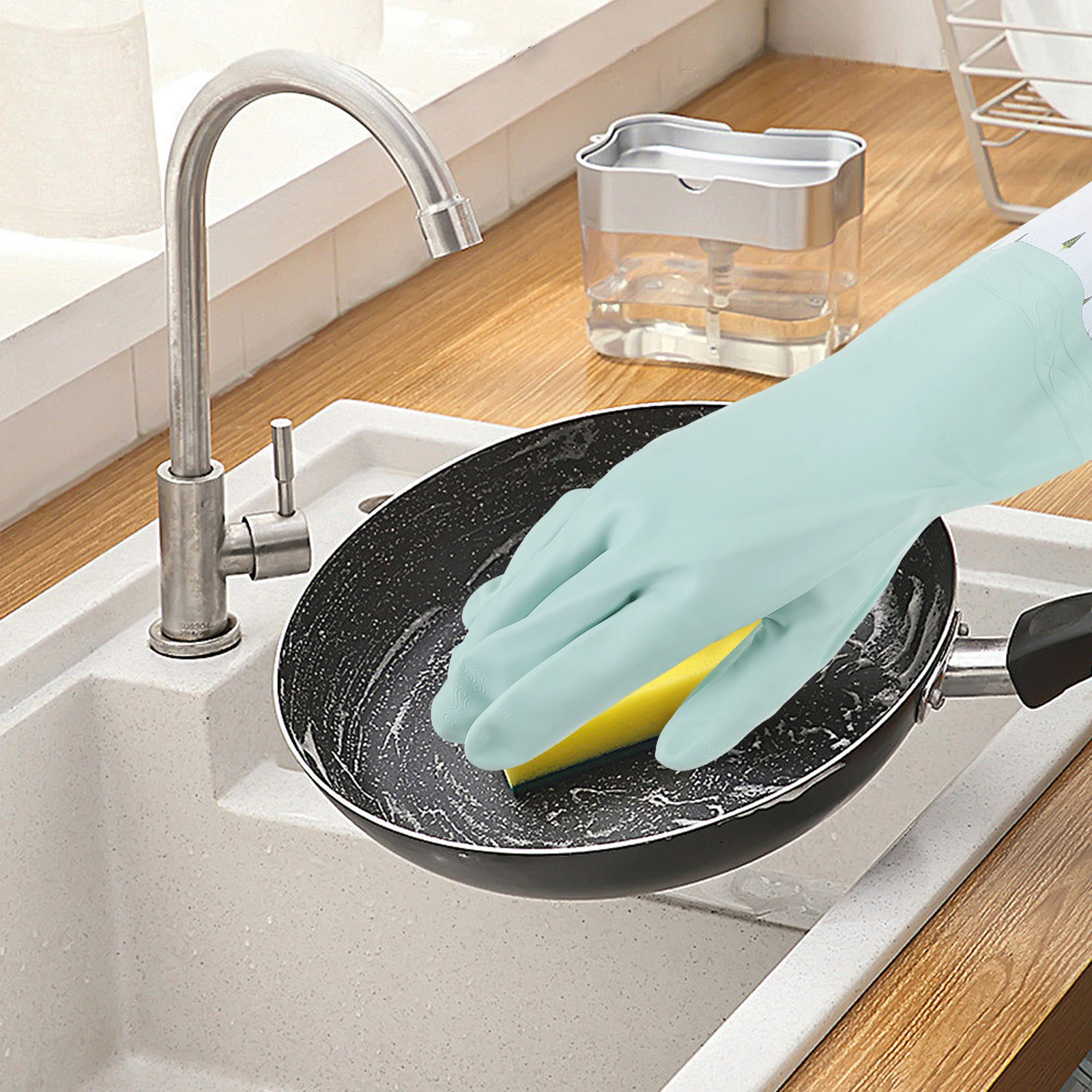 4 Pcs Thickened Rubber Gloves Pink Large Waterproof Cleaning Kitchen Dishwashing Reusable Long Cuffs Household
4 Pcs Thickened Rubber Gloves Pink Large Waterproof Cleaning Kitchen Dishwashing Reusable Long Cuffs Household