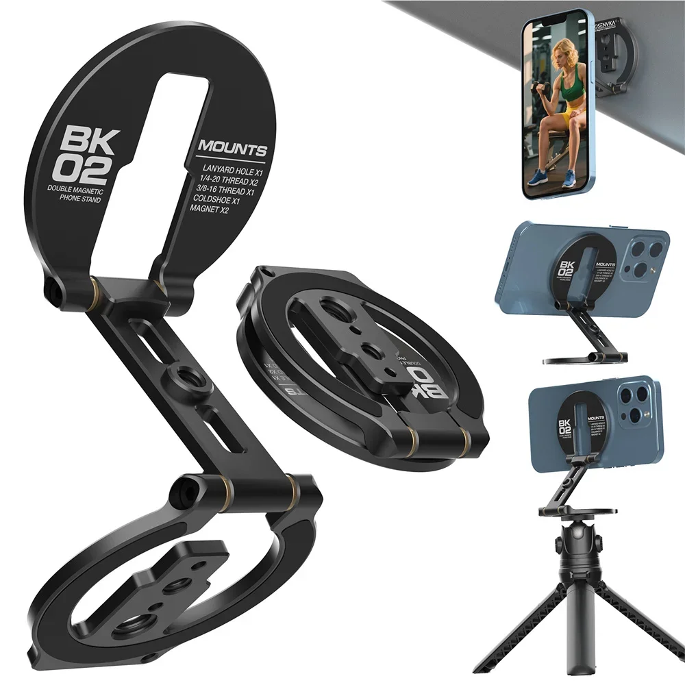 Desktop Double Magnetic Phone Holder W 1/4" Screw Tripod Mount Gym Magnet Phone Stand for Iphone 16 15 14 13 12 Android Magsaf
Desktop Double Magnetic Phone Holder W 1/4" Screw Tripod Mount Gym Magnet Phone Stand for Iphone 16 15 14 13 12 Android Magsaf