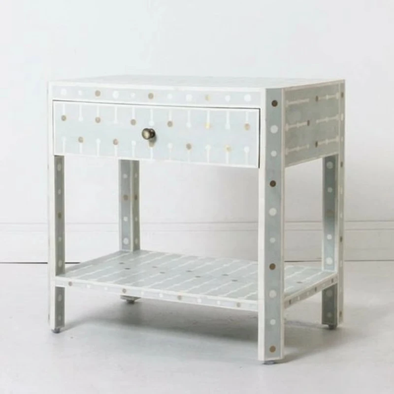 Bone inlaid bedside table 1 drawer 1 shelf home furniture living room
Bone inlaid bedside table 1 drawer 1 shelf home furniture living room