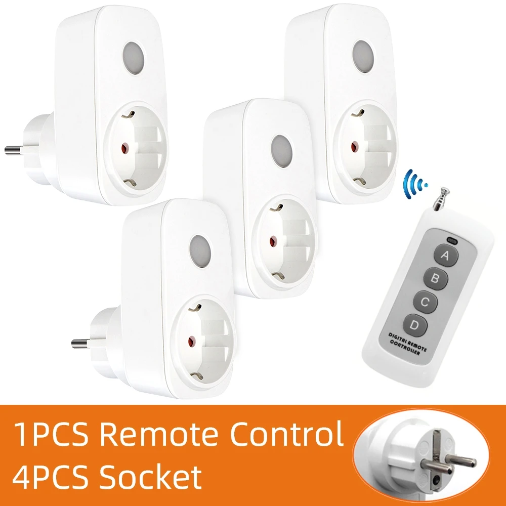 433MHz RF Universal Remote Electric Socket With Remote Control 220V 16A EU Plug Control For Home Appliance/Lamp/Fan/Lighting
433MHz RF Universal Remote Electric Socket With Remote Control 220V 16A EU Plug Control For Home Appliance/Lamp/Fan/Lighting